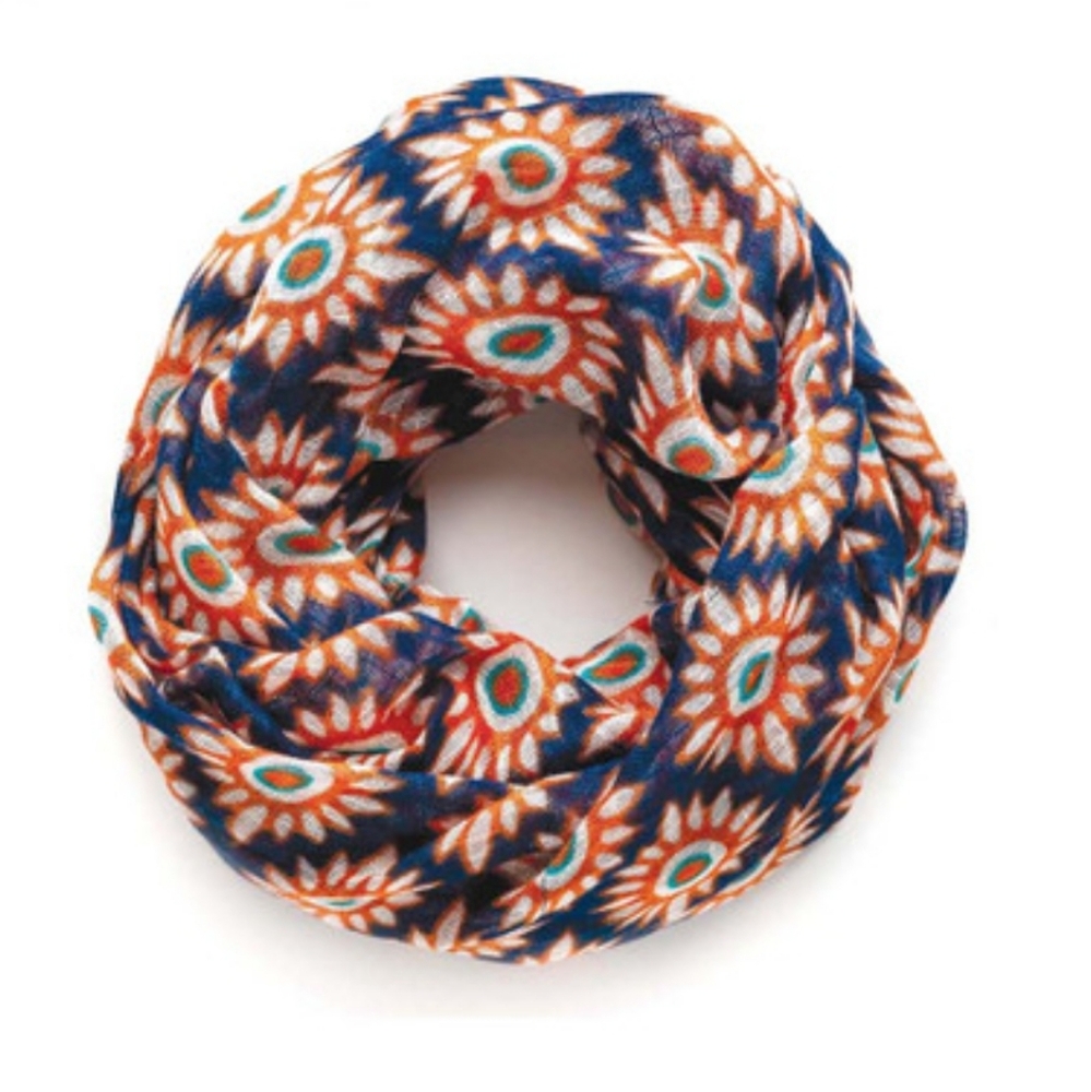 Spartina 449 Tybee pattern viscose fringe trim 25" x 72" scarf